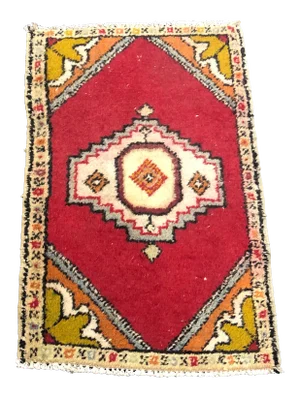 1960s Ethnic Turkish Handmade Wool Rug