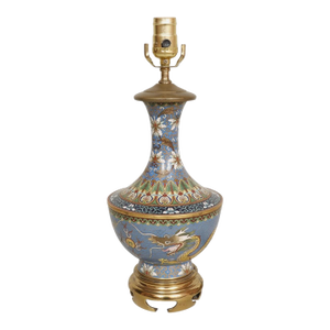 1960s Chinese Cloisonné Double Dragon Table Lamp