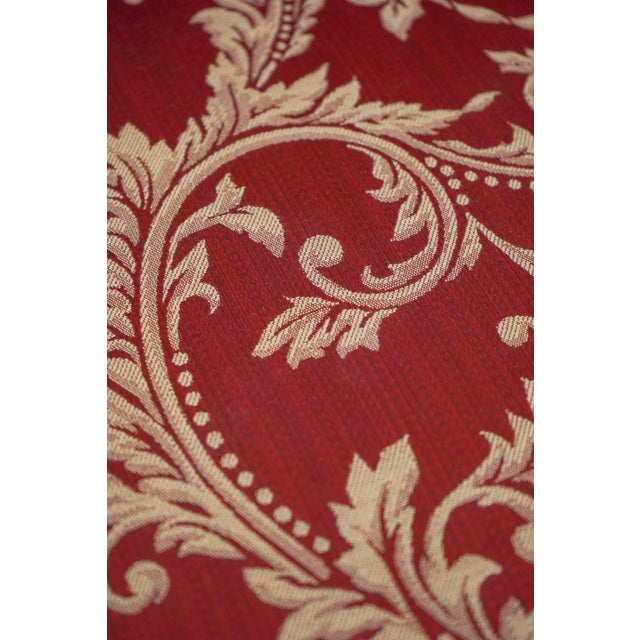 Pair Ethan Allen Damask Upholstered French Open Armchairs Chairish