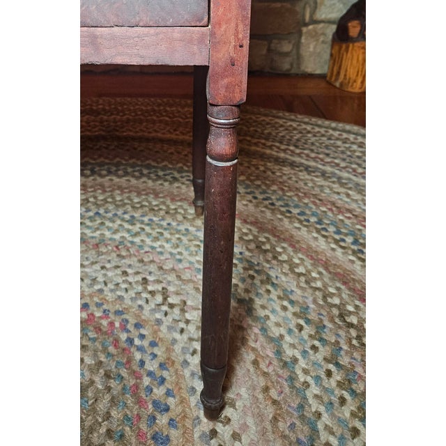 Antique Early 19th Century American Federal Cherry and Veneer 2 Draw Sewing Table For Sale - Image 17 of 18