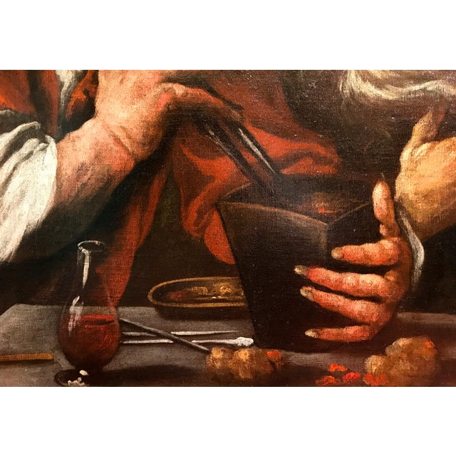 Pietro Della Vecchia, The Alchemists, Oil on Canvas, 17th Century, Framed For Sale - Image 10 of 14