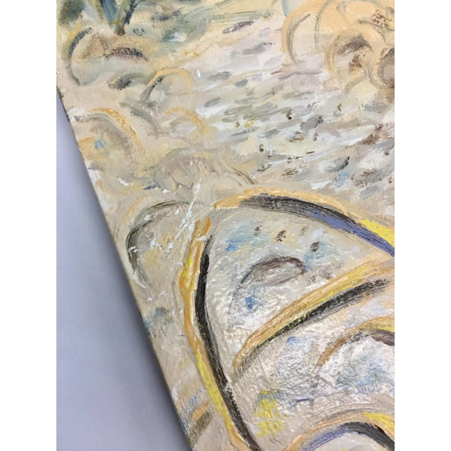 Large 1990’s Original Expressionist Landscape Oil Painting For Sale - Image 9 of 13