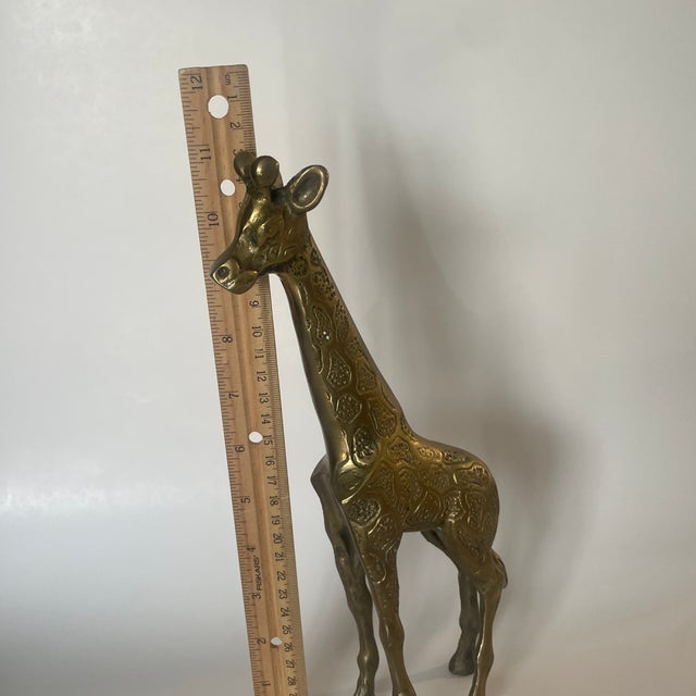 Vintage Brass Giraffe, 11” For Sale - Image 4 of 4