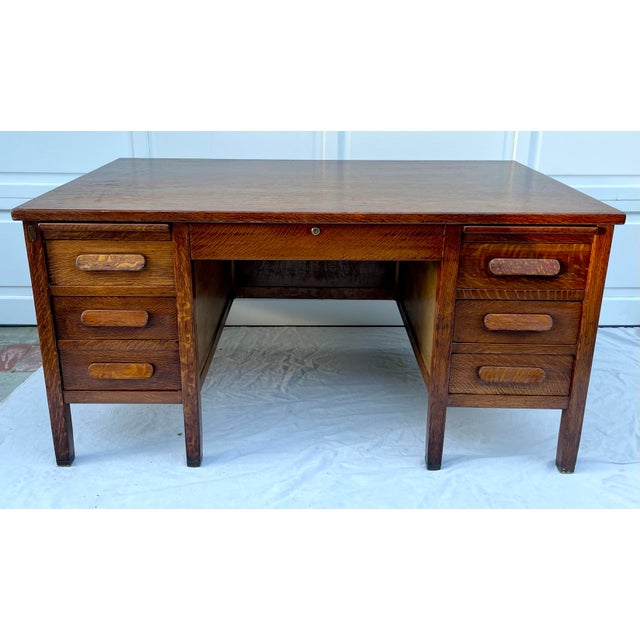 1940's Clemco Us Military Solid Oak Desk For Sale - Image 13 of 13