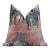 The Designer's Choice: Slate Blue & Dusty Rose Ikat Velvet Pillow 20x20 In For Sale