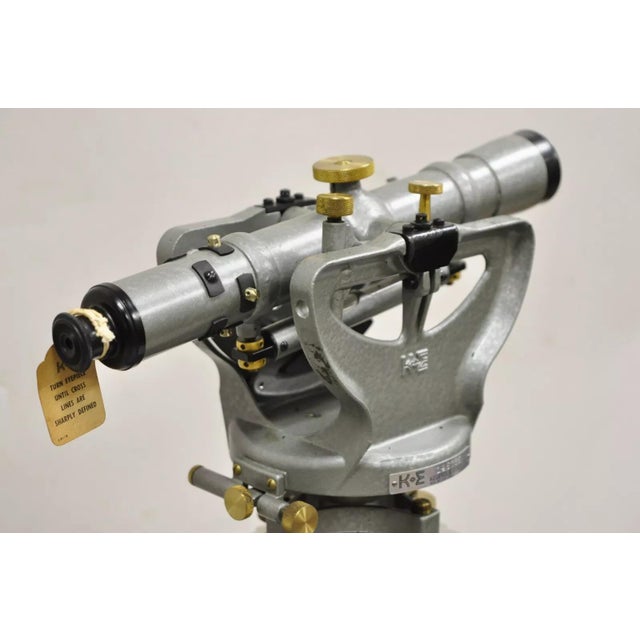 Early 20th Century Keuffel & Esser Co Survey Transit Tripod Stand With Case Stick and Accessories For Sale - Image 4 of 12