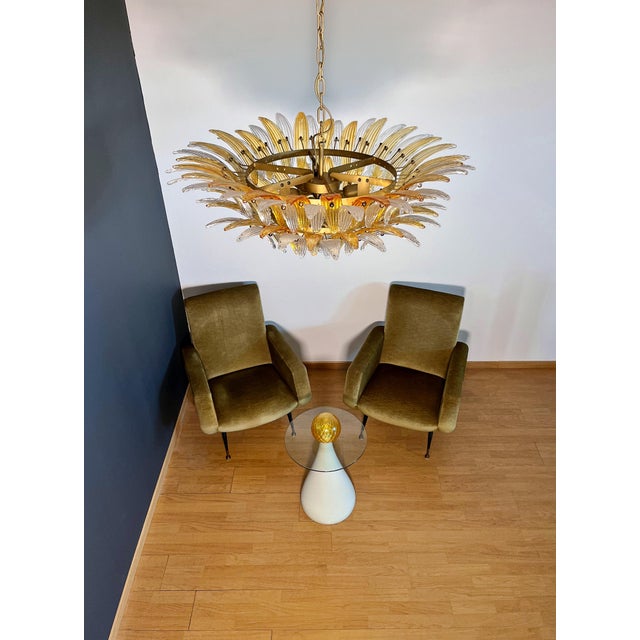 Murano Chandelier in Amber and Clear Glasses, 1990s For Sale - Image 10 of 18