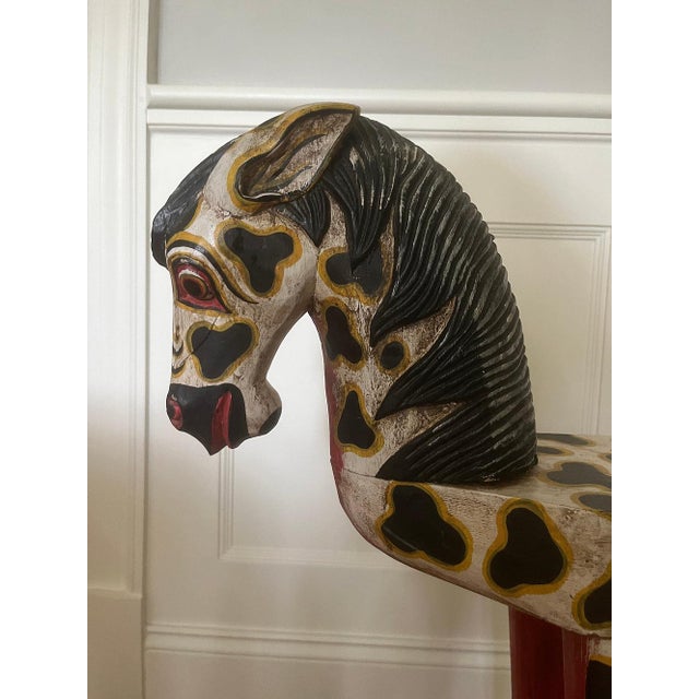 Late 20th Century Primitive Painted Horse Bench For Sale - Image 4 of 8