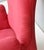 Vintage Red Cotton Wingback Armchair with Brass Feet, Italy For Sale - Image 9 of 11