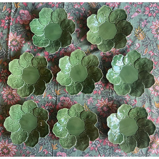 Bordallo Pinheiro Geranium Bowls, Portugese- Set of 8 For Sale - Image 11 of 13