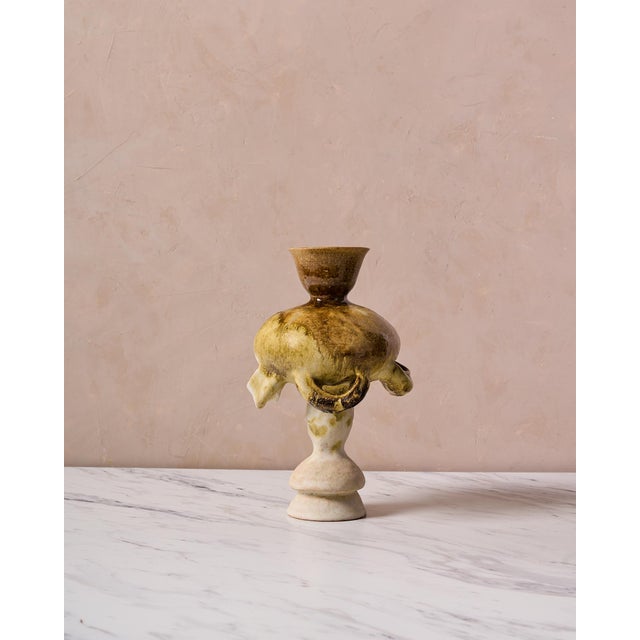 2020s Handmade Mediterranean "Fig Vase 3" Glazed Stoneware by Canoa Lab for TRNK From Deriva Y Trampa Series For Sale - Image 5 of 11