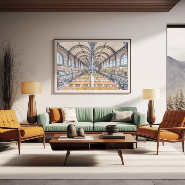 Richard Silver Saint Genevieve Library Iv, Paris, Interior Photograph by Richard Silver 24x36 For Sale - Image 4 of 5