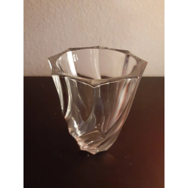 1980s Swirl Crystal France Bowl & Bud Vase Set - Set of 2 For Sale In Dallas - Image 6 of 8