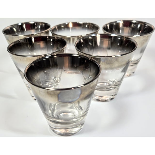 Dorothy Thorpe Silver Fade Old Fashioned Glasses- Set of Six For Sale - Image 6 of 10