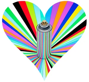 "Spray Can Heart" Contemporary Op Art Facemounted Photograph