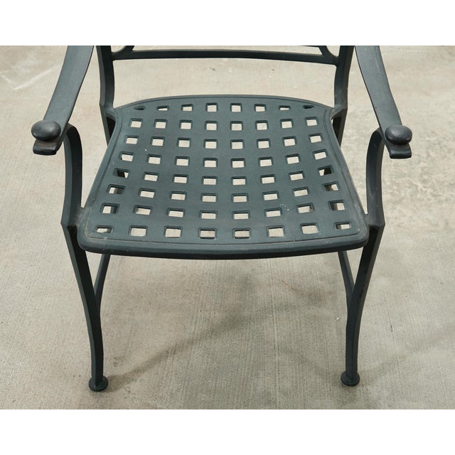 Set of Four Brown Jordan-Style Neoclassical Garden Armchairs For Sale - Image 10 of 18
