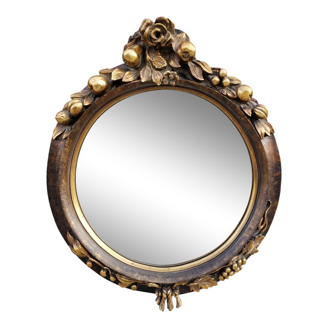 Bombay Company Rose & Fruit Round Mirror Chairish