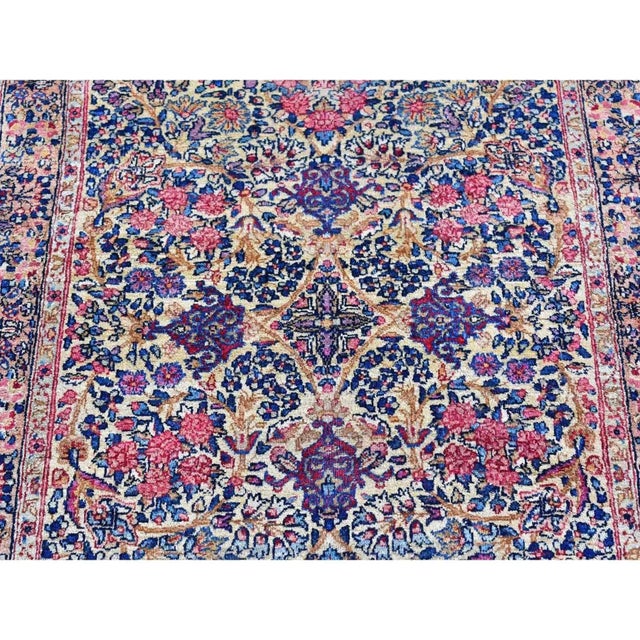 Gothic Antique Persian Kerman Multicolor Flower & Vase Design Runner Rug For Sale - Image 3 of 9