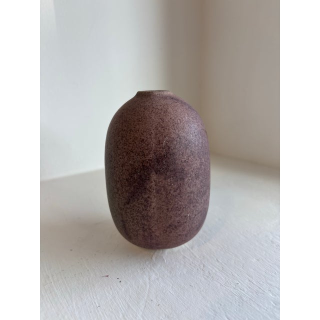 Natural brown/plum ceramic vessel perfect with or without flowers.