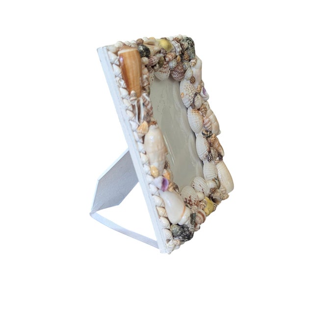 Amanda Lindroth Vintage Coastal Regency Sea Shell Encrusted Picture Frame For Sale - Image 4 of 8