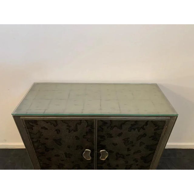 Credenza in Glossy Metal Leafs, 1980s For Sale - Image 6 of 12