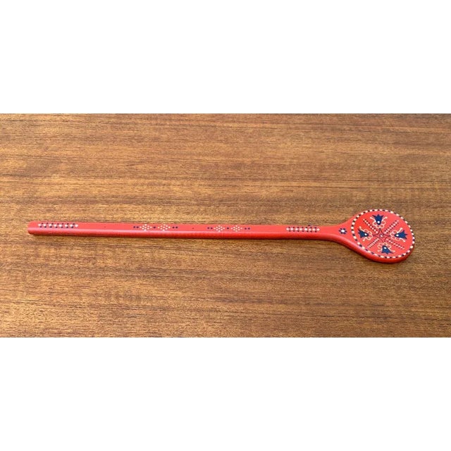 Vintage Swedish Dala Style Cooking Spoon For Sale - Image 4 of 15
