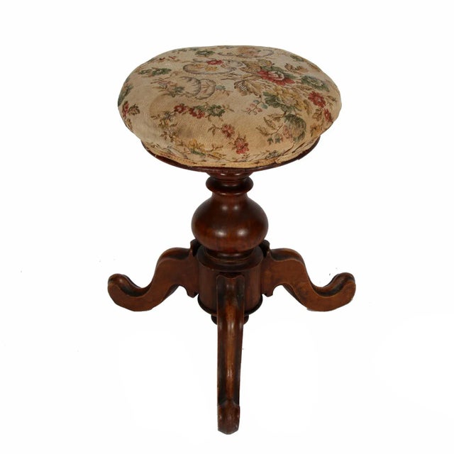 Antique Walnut Stool For Sale - Image 6 of 7