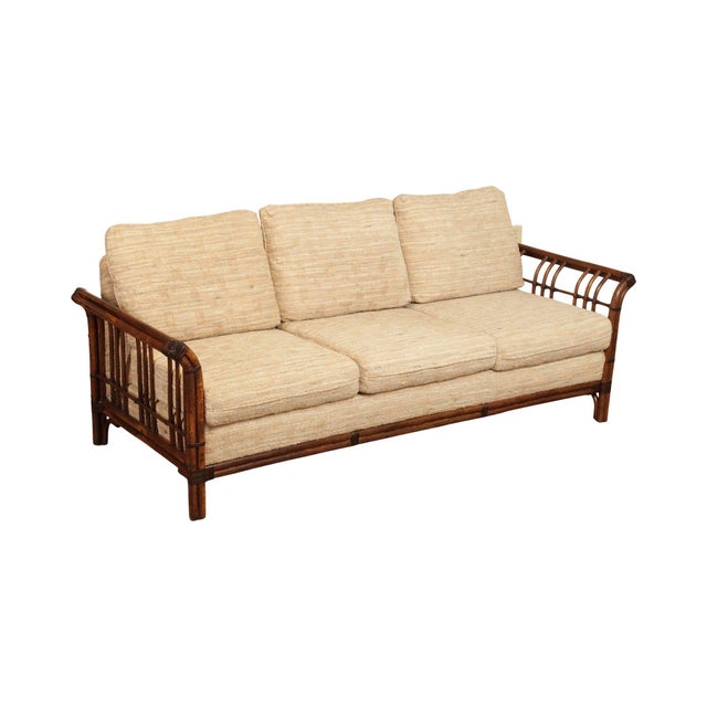 Alexvale Vintage Rattan Upholstered Sofa Chairish