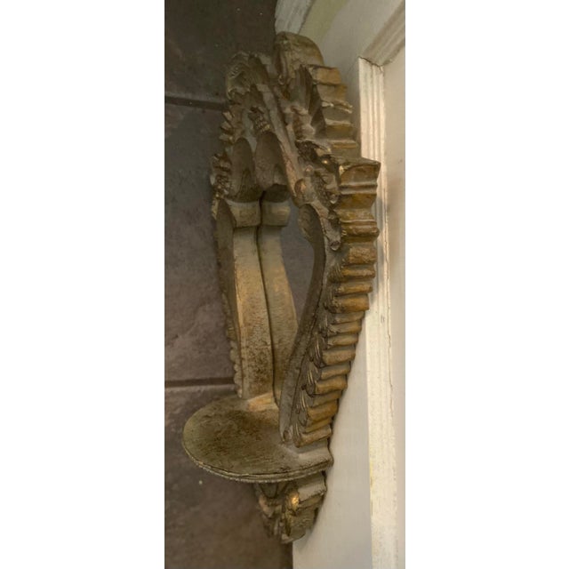 Tan Carved Wall Mirror With Shelf For Sale - Image 8 of 9