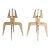 Pair of Sculptural Vintage Brutalist Candle Holders in Polished Brass For Sale