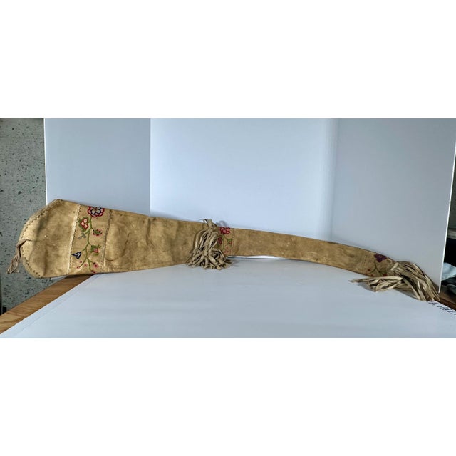 Antique Native American Cree Indian Embroidered Rifle Scabbard For Sale - Image 6 of 10