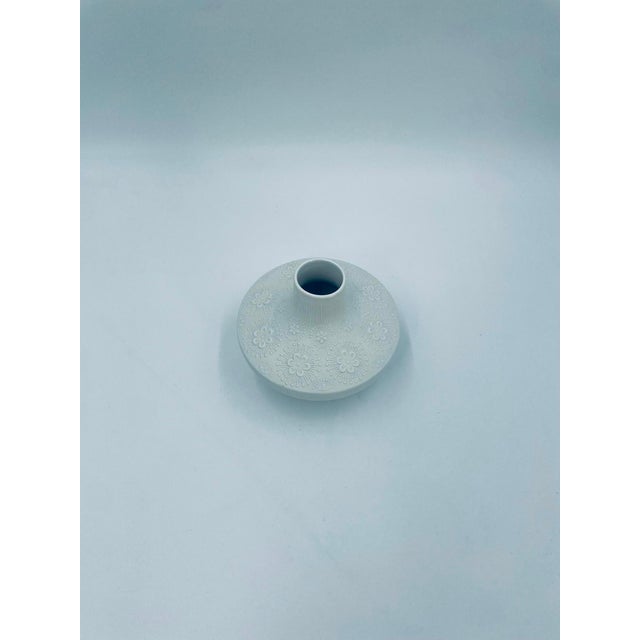 A decorative vase from the 1960s by Edelstein Bavaria, made of high-quality white glazed and partially biscuit porcelain....