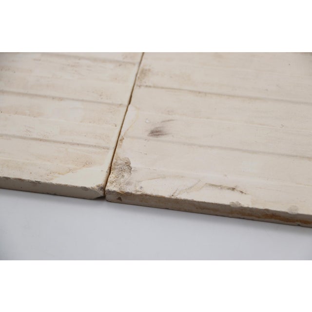 1900s Fleur De Lis and White Antique Set of Four Large Tiles, Portuguese For Sale - Image 11 of 12