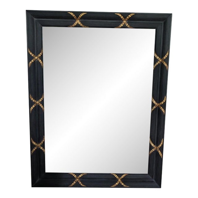 John Richard Designer Wall Mirror | Black & Gold | JRM-208 | 1998 For Sale