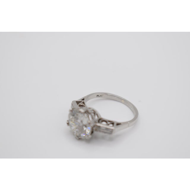 Metal Late 19th Century Platinum Old European-Cut Diamond Ring, Size 6.75 For Sale - Image 7 of 13