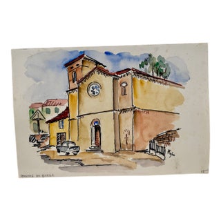 Henry Emil Salloch Original Watercolor on Paper Fornace, Italy. 1970. For Sale