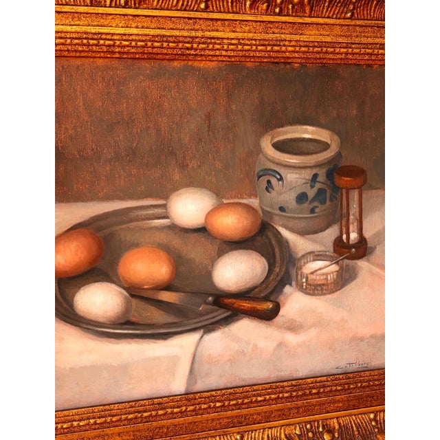 C v Tilburg, Still Life with Eggs, 1920s, Oil on Canvas For Sale - Image 8 of 9