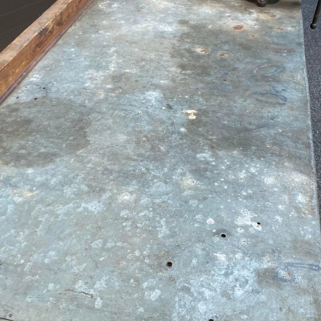 1950s Custom Made Rustic Industrial Workbench on Casters For Sale In Philadelphia - Image 6 of 13