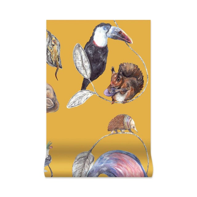 House of Hackney House of Hackney Empire Wallpaper - Ochre For Sale - Image 4 of 8