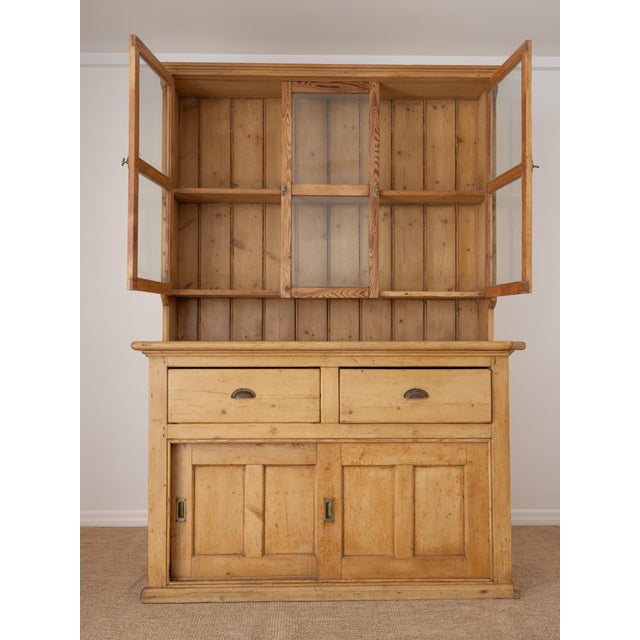 Dimensions:&nbsp;20.375"D x 82.25"H x 58.5"W Upper cabinet shelves (top to bottom) 17.25"H x 8"D 15.5"H x 8"D Lower...