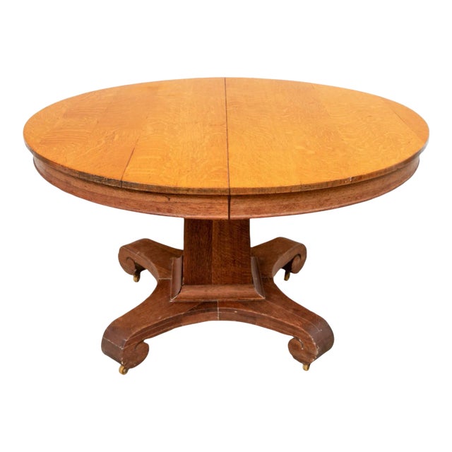 Mid 20th Century Arts & Craft Oak Extension Dining Table For Sale
