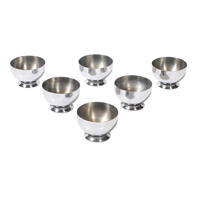 1930s Set of Six Art Deco Chrome Cordials Signed Chase For Sale