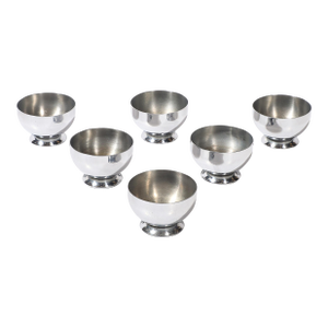 1930s Set of Six Art Deco Chrome Cordials Signed Chase