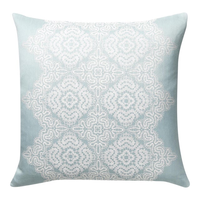 The House of Scalamandré Josephine Pillow, Blue Mist For Sale