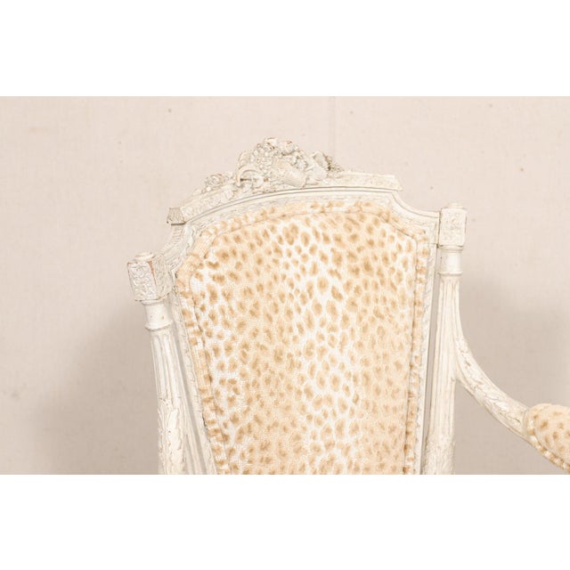 Ivory French Louis XVI Style Fauteuils, 19th C. For Sale - Image 8 of 13