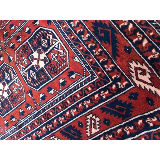 Vintage Fine Turkmen Afghan Boukhara Design Rug For Sale - Image 10 of 16