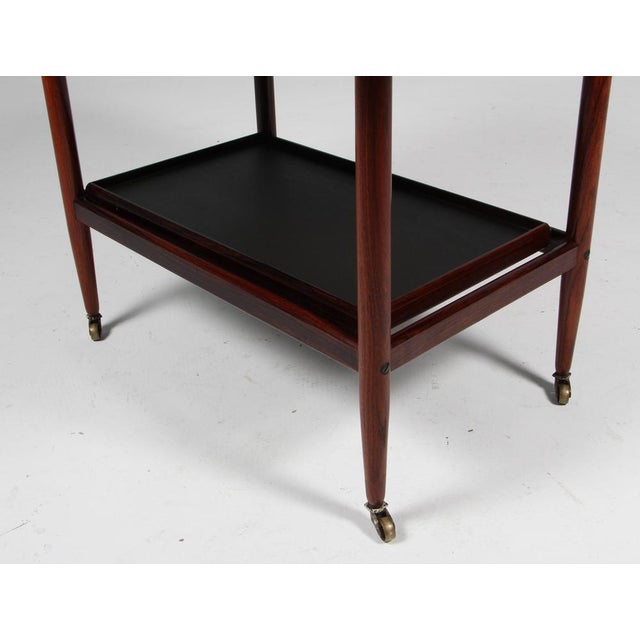 Brown Vintage Bar Cart by Ole Wanscher, 1960s For Sale - Image 8 of 10