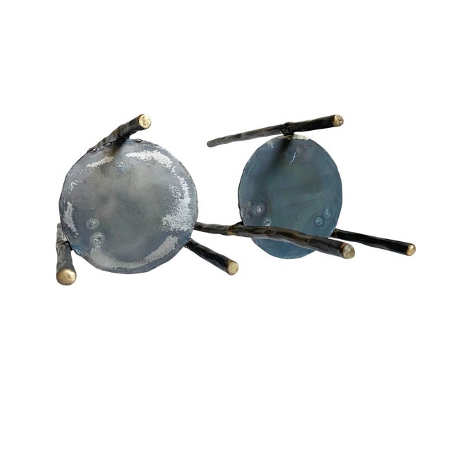 Brutalist Black Iron Metal Twig Candle Holder MCM Decor For Sale In New York - Image 6 of 7