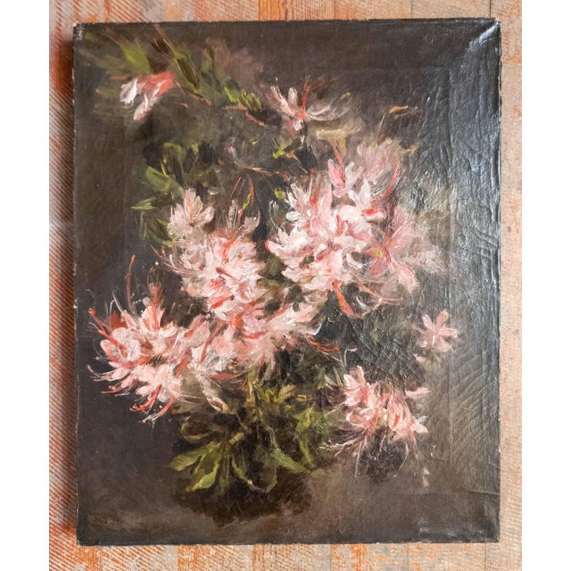 We are selling this great American impressionist floral study. This painting is very professionally executed with quick...