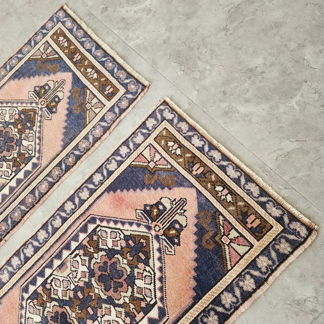 Textile 1960s Turkish Oriental Matching Runner in Muted Colors - a Pair For Sale - Image 7 of 9